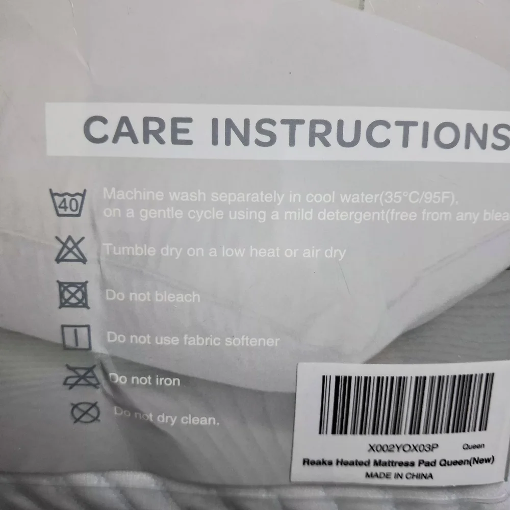 Reaks Queen Size Dual Controlled Heated Mattress Pad 10 Heat Settings 60x80